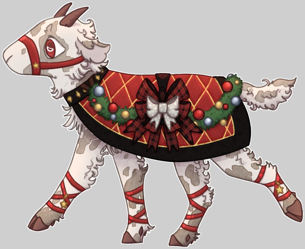 Catatombi's tweet photo. twas actually just my initial lambsona design but my friend said i should make it cotl lambsona too so 
tis inspired by breyer's holiday horse figurines k thx bye https://t.co/IrbmvwXj0j