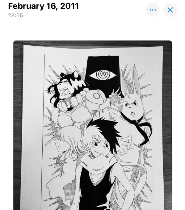 風間の様な長髪タバコオジはもう15年前から事あるごとにずっと描いているお気に入りのタイプなので、好みがブレていないっちゃブレてない。ちなみにこれは大学中にジャンプで見ていただいてた漫画で、ある日眼がある巨大な黒い木の様なものが突然生えてきて、それと人間&獣人たちが戦うマンガだった。 