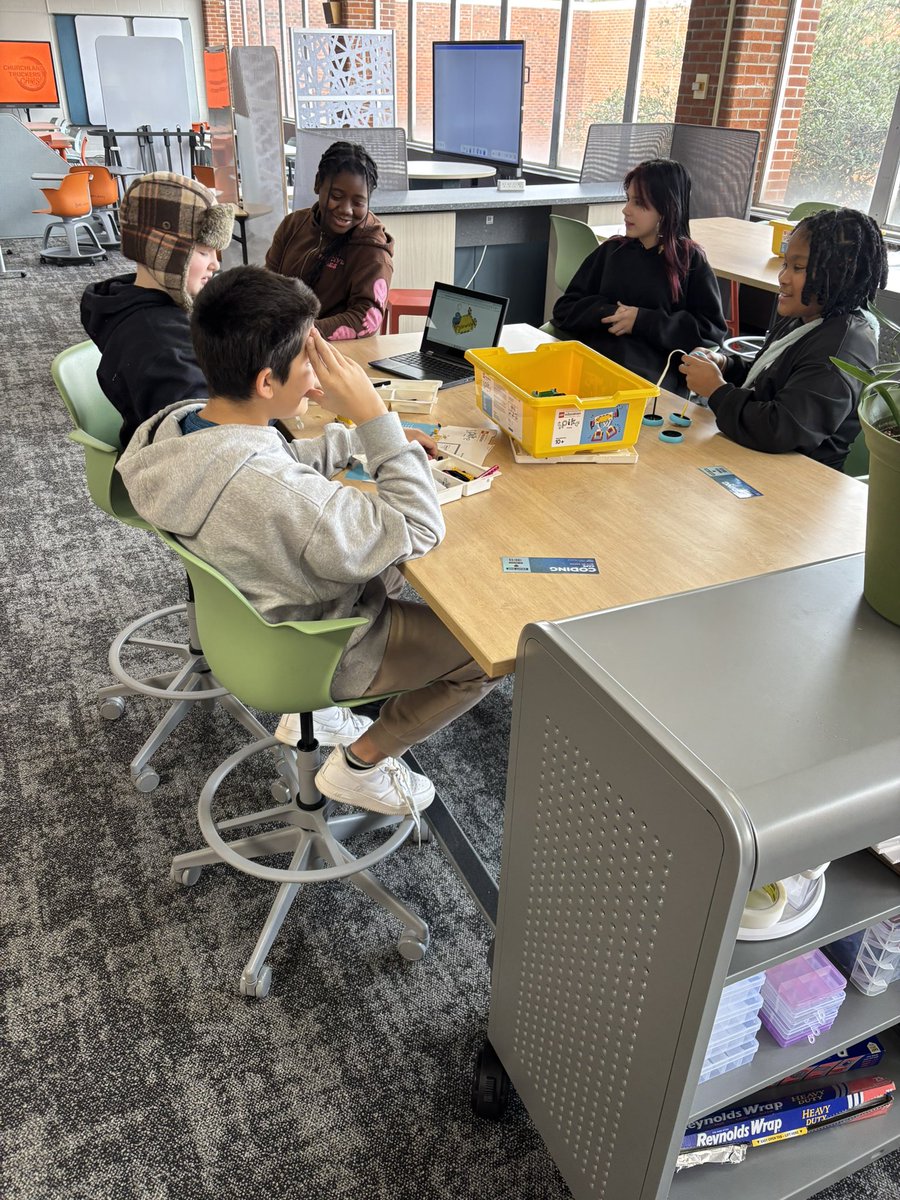 Ms. Sagiao (@ms_sagiao) on Twitter photo The Coding Cafe officially reopened today in our new Trucker Library! 🤖 Students came in during lunch to kickoff the reopening with Lego Spikes 🧩 Loved seeing new faces venture in and familiar ones return 👩💻🧑💻
<a href="/TruckersChMS/">Churchland Middle School</a> <a href="/jennthomas75/">Jennifer Thomas</a> <a href="/PortsVASchools/">Portsmouth Schools</a>
#PPSshines The Coding Cafe officially reopened today in our new Trucker Library! 🤖 Students came in during lunch to kickoff the reopening with Lego Spikes 🧩 Loved seeing new faces venture in and familiar ones return 👩💻🧑💻
<a href="/TruckersChMS/">Churchland Middle School</a> <a href="/jennthomas75/">Jennifer Thomas</a> <a href="/PortsVASchools/">Portsmouth Schools</a>
#PPSshines