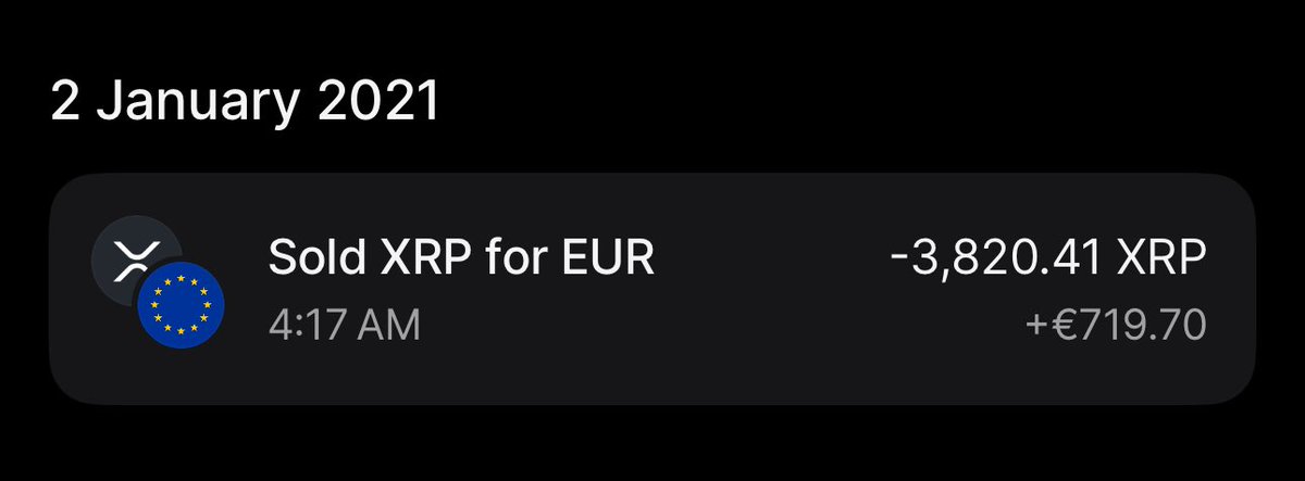 I can’t believe I did this back in 2021 

This €719 would have been worth more than €12.000 euro in todays price now 😅

How would you feel seeing this today when XRP is sitting at above €3