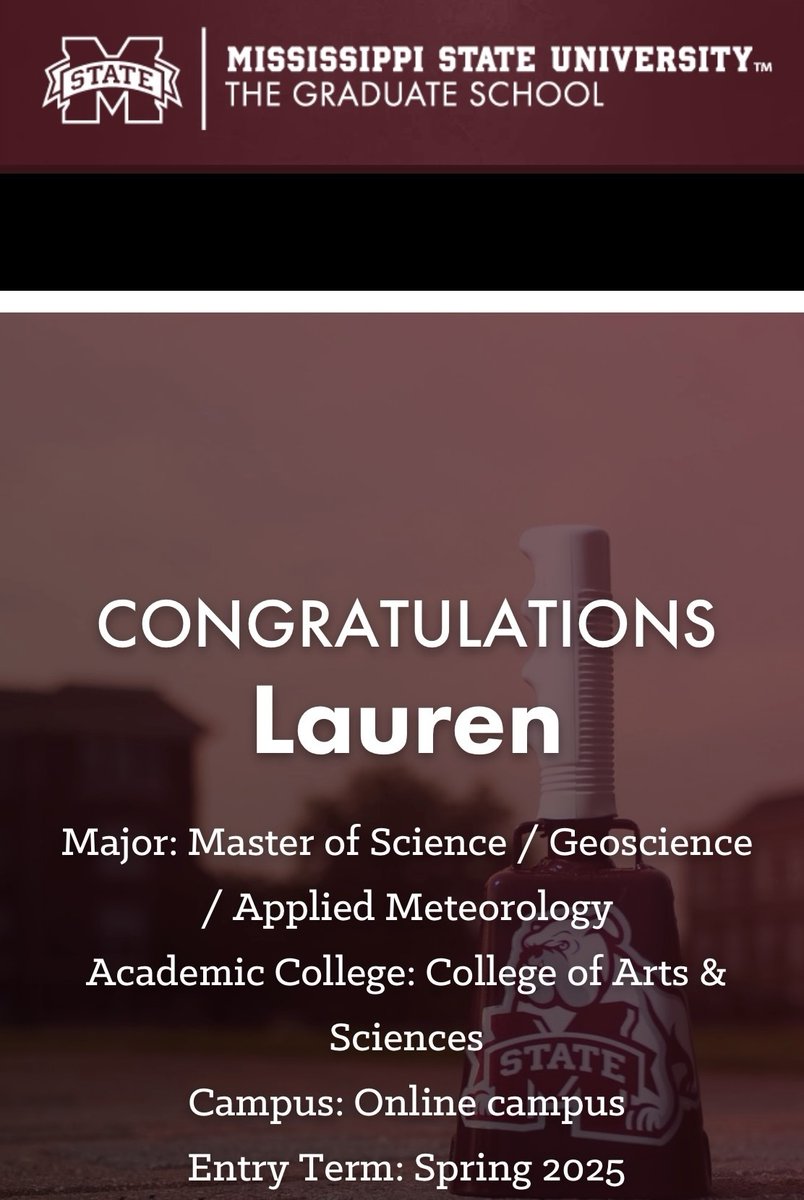 Exciting news! 🎉 Today marks the first day of my journey in the MS Geosciences program! Ready to dive deeper into the world of geology and meteorology. 🌍💫 #MSU