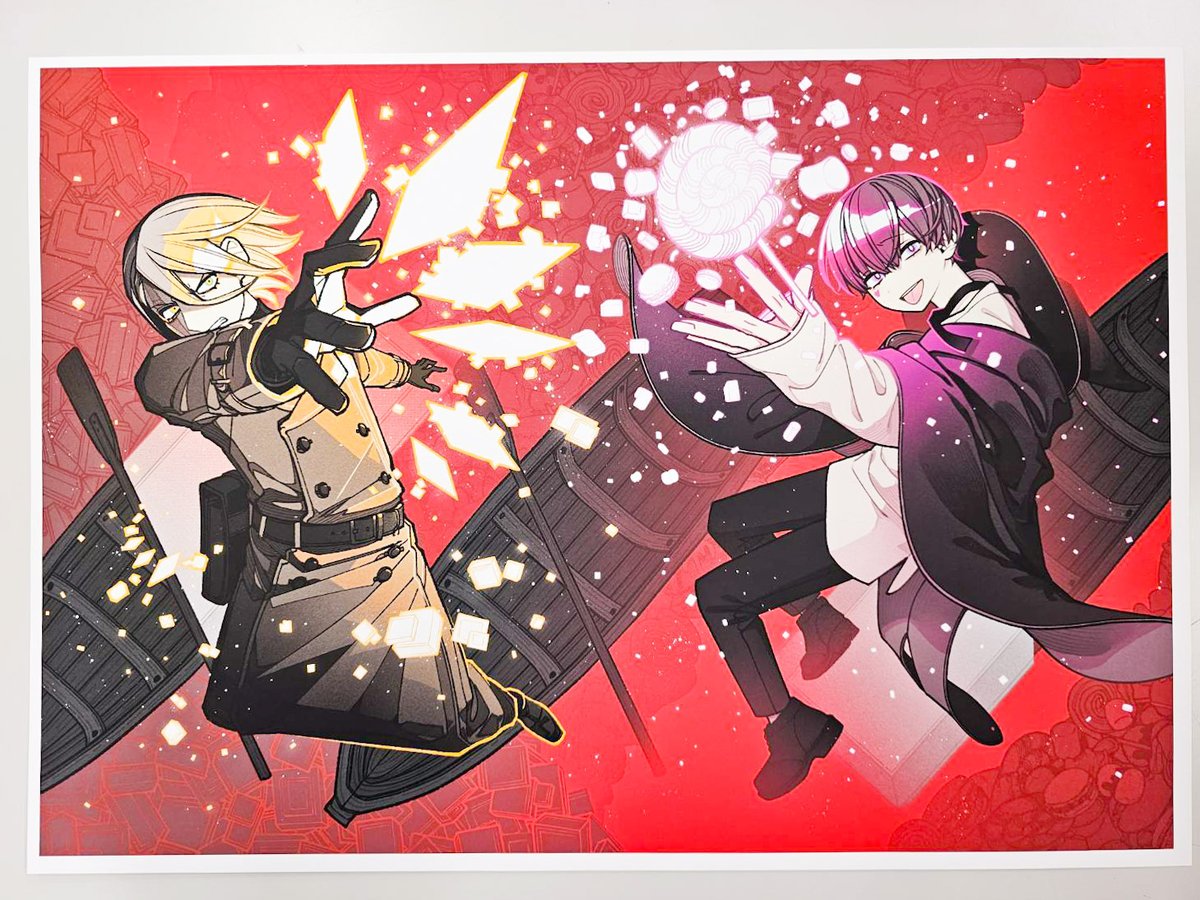 exorcistboy_PR's tweet photo. ＼\🎊フォロー&amp;シェアでプレゼント🎊/／
  
#エクおと ㊗連載3周年記念
ジャンフェス2025展示の色紙と複製原画
それぞれ1点ずつに宛名を入れて合計2名様に🎁

1⃣エクソシストを堕とせない_公式（@exorcistboy_PR）をフォロー
2⃣人気投票結果をシェアで応募完了

※1/22㊌23:59迄
※ツリーもご確認を https://t.co/a04lPomWLK