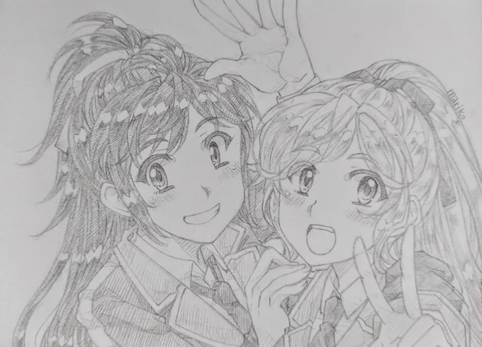 #アナログ #イラスト #落書き #ポニーテール #女の子 