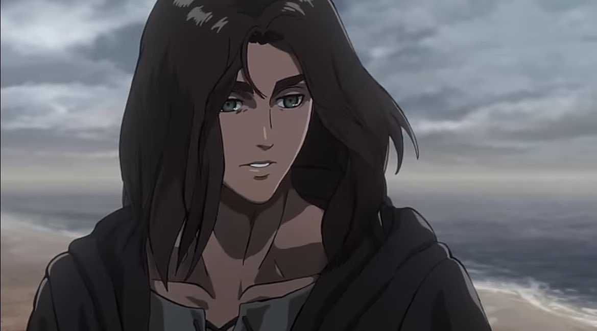 Jiyu_u_'s tweet photo. This shot of Eren is gonna be my personality from now on. I missed him so much. Eren my Beloved😭🤍 https://t.co/AHbjUa4HKB