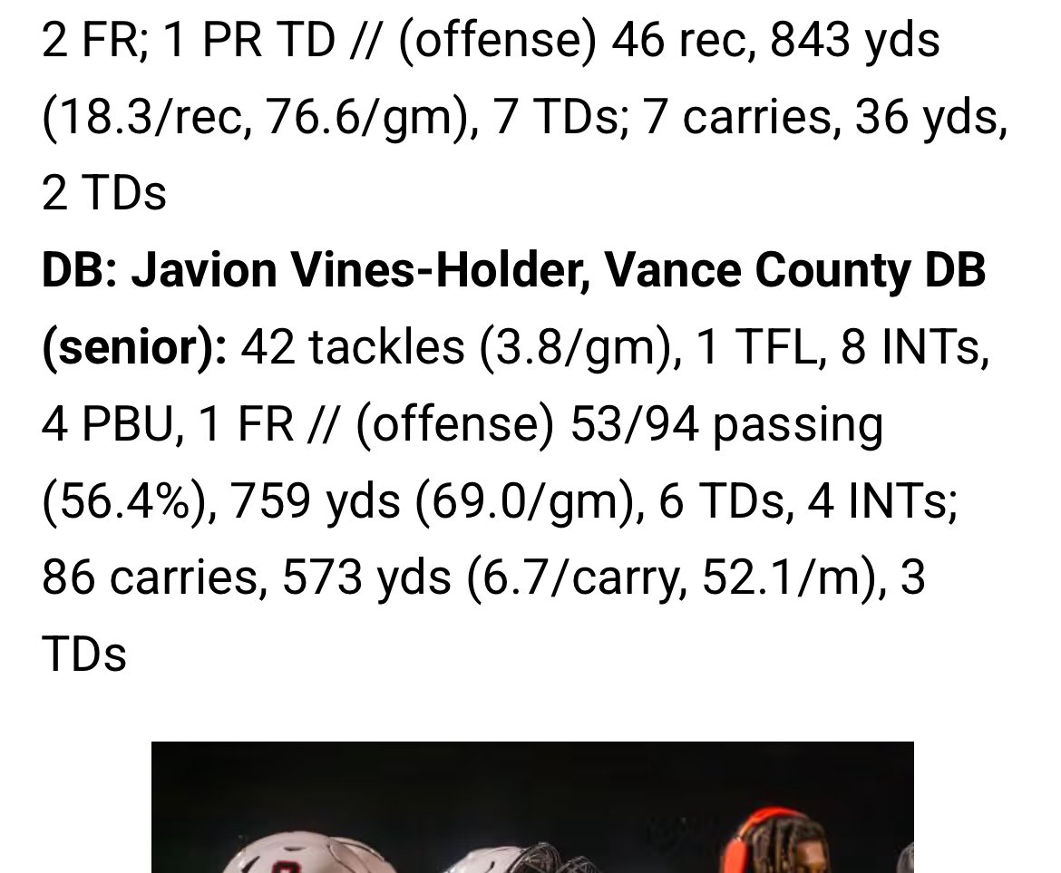 Congrats to <a href="/JVinesholder22/">Javion Vinesholder</a> for being selected to the HSOT 1st team all region defensive team!