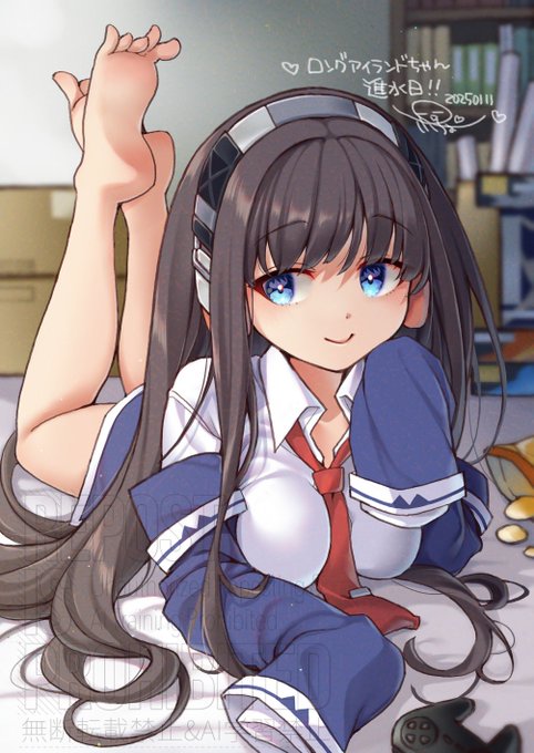 幽霊さん進水日絵完成しましたぞー(‾▽‾)
毎回記念日に間に合わないマンですみません…
#アズールレーン 
 #ロング・アイランド 