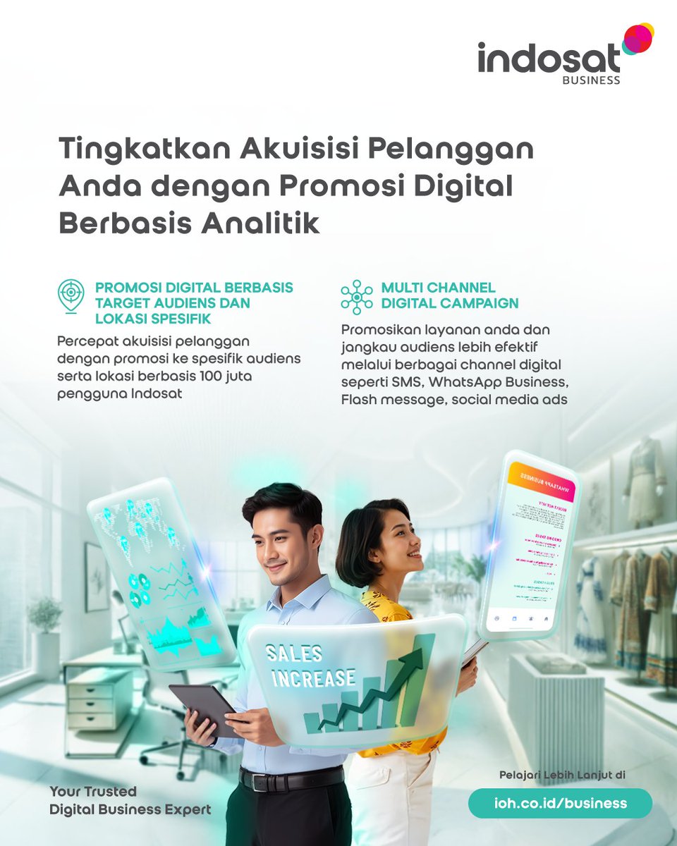 Tingkatkan penjualan bisnis anda dengan kampanye tepat sasaran berbasis data dari Indosat Business