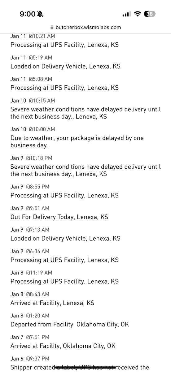 AmandaLewKC's tweet photo. @UPS just delivered $175 worth of meat after having it for NINE days, it should have been delivered 7 days ago! I could smell it was rancid when I picked it up off the porch. It should have damaged out &amp; returned to @butcherbox 🤬 #upssucks https://t.co/VhTjWYMNpw