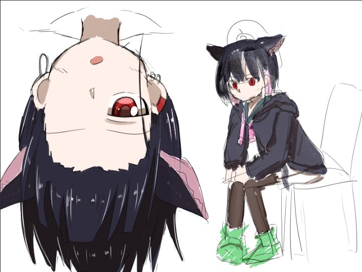かっこいい系より可愛い系の方が個人的に描きやすいのでちょっとした練習とからくがきでスイーツ部描きがち。 