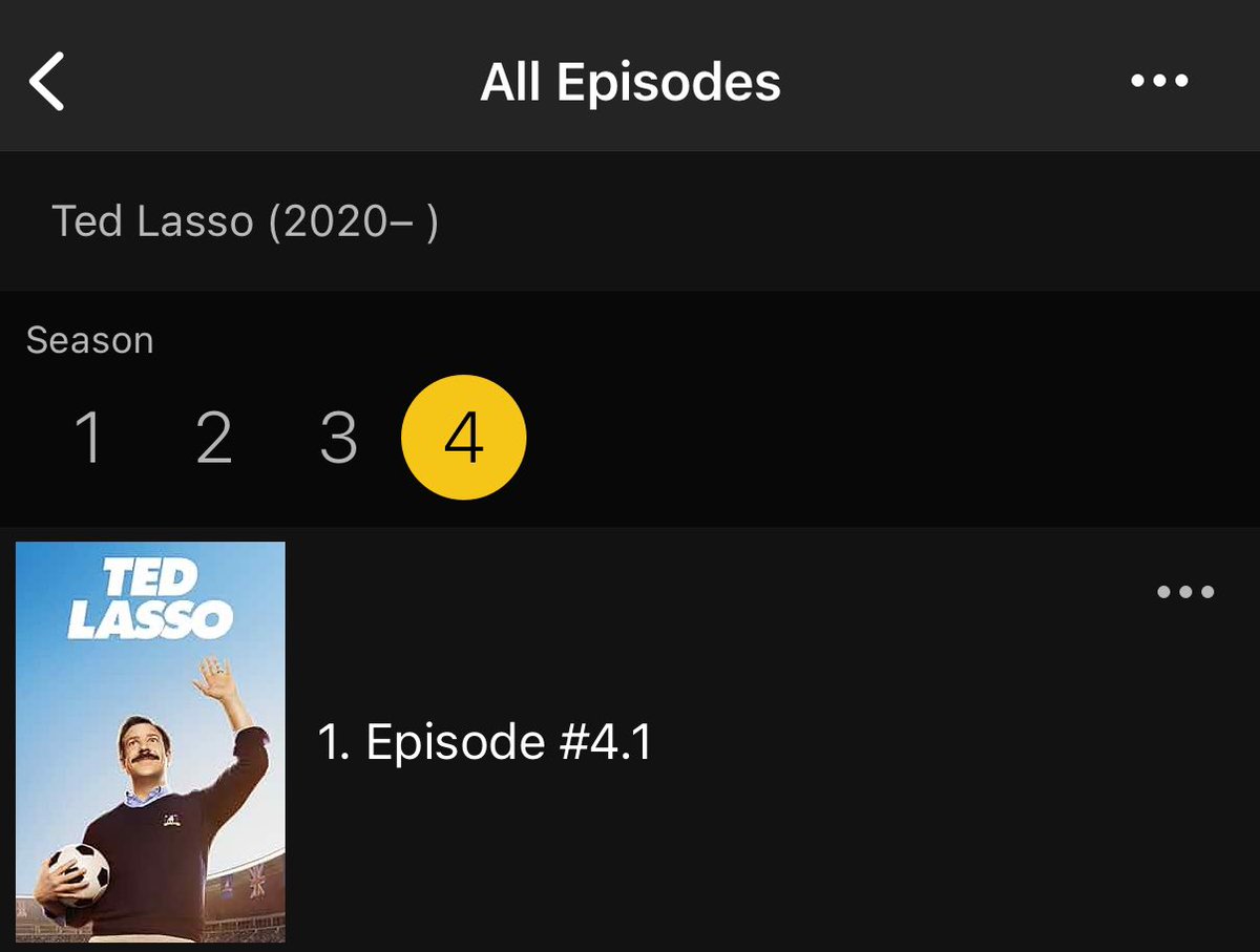 singaroundelay's tweet photo. Hey #TedLasso family. I don’t mean to alarm you buuuuut….

IMDb updated. 

With references to Season 4. And it no longer says (2020-2023) for air dates either. https://t.co/HoM6SpmfHe