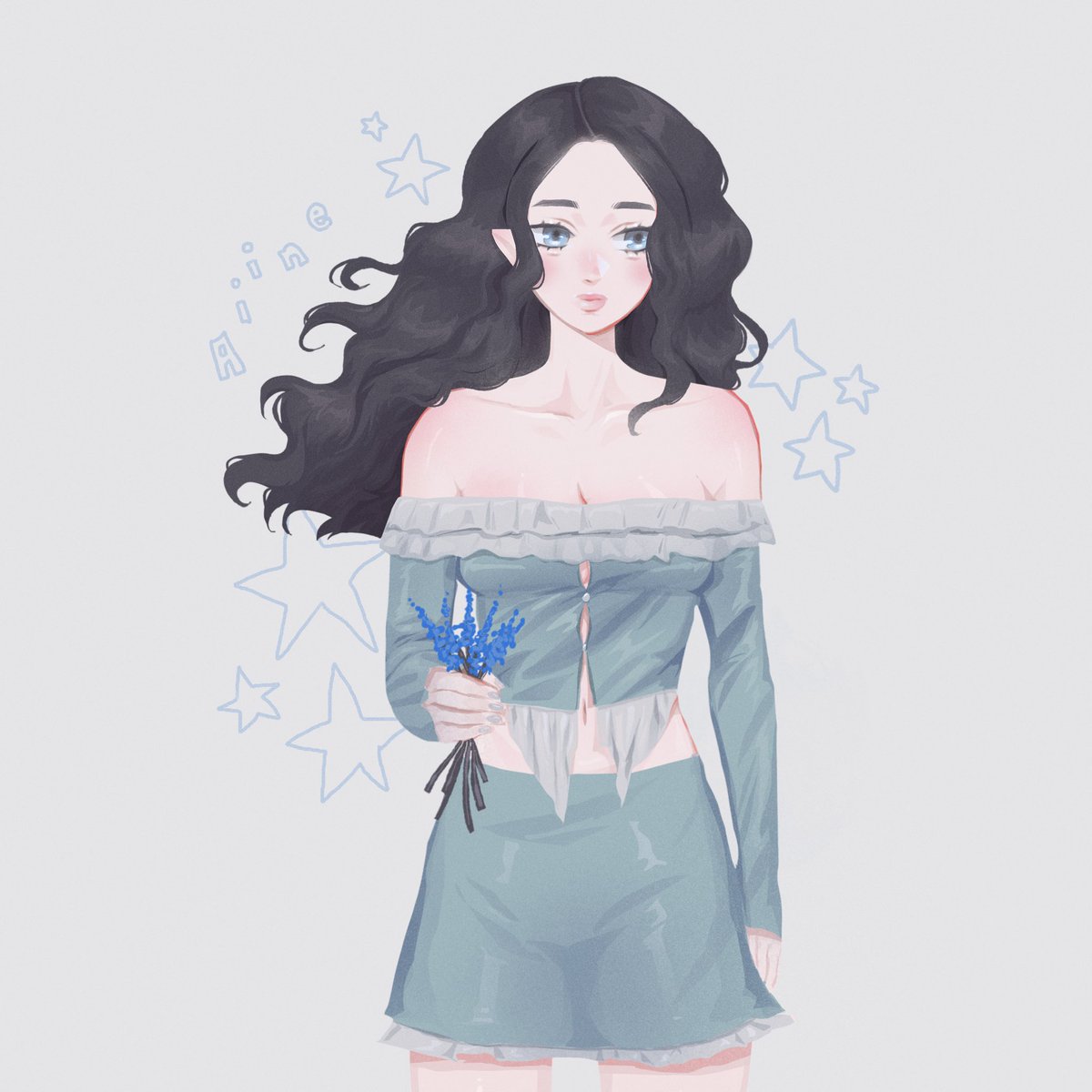 An old art trade with <a href="/mlekonya/">𝓂 𝒾 ✸ 𝓁 𝓀 ꒰•‎ ‎ •꒱</a> on IG 🪻 ⋆. 𐙚 ̊ she’s so gorgeous 🥹 

#artmoots #ArtistOnTwitter