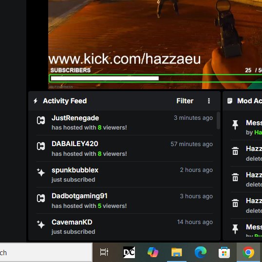 W 2 streams for the day! Hit the 25 sub goal for the month and had some raids from these sexy fucks <a href="/KieranKilgour2/">Dadbotgaming91</a> <a href="/dabailey420/">Dabailey420</a> <a href="/JustRenegade1/">JustRenegade</a> 

W subs from @CavemanKD1 and <a href="/ttvspunkbubblex/">ttv-spunkbubblex</a> Goodnight <a href="/KickCommunity/">KICK Community</a> Live around 10:30am! PASSION 💚💚💚