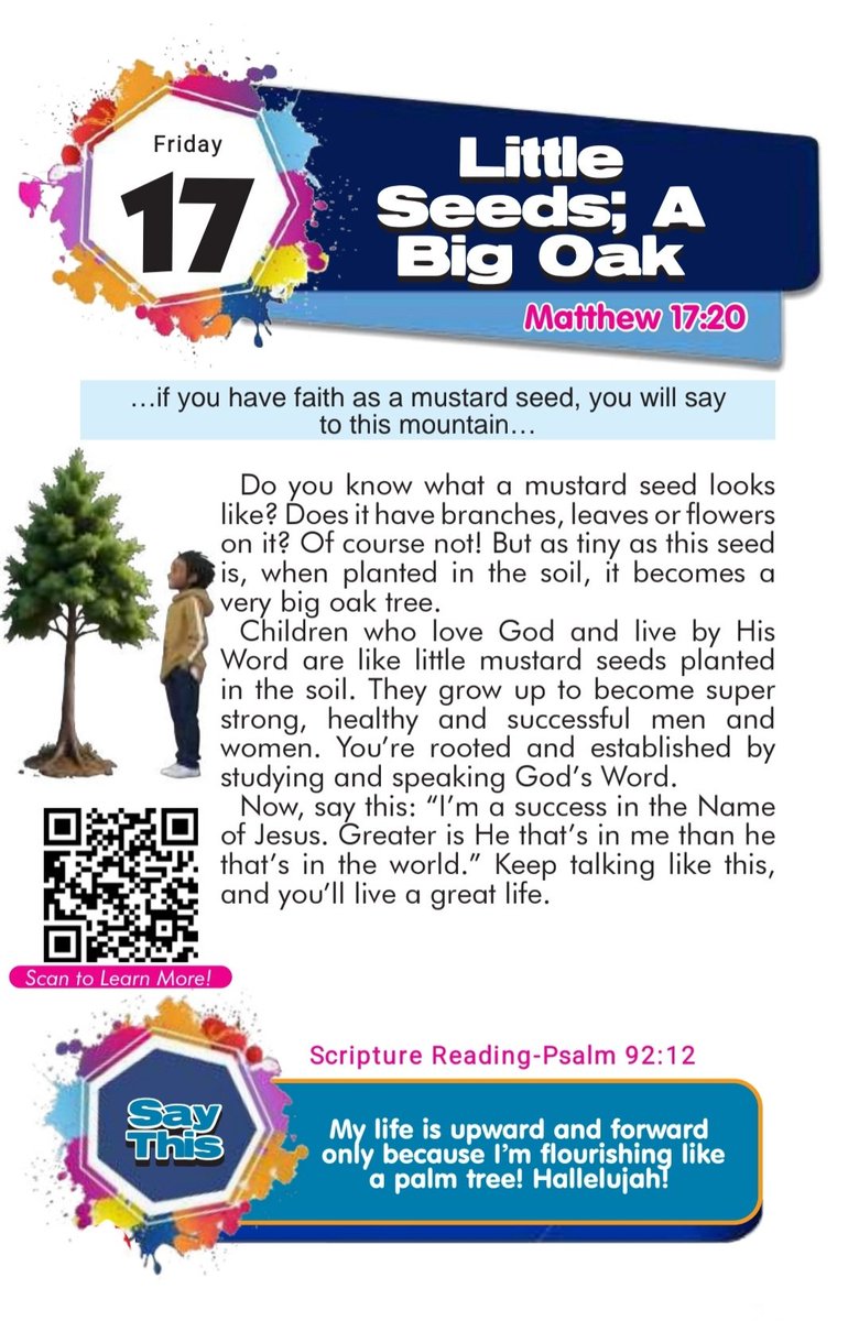 tjwealth11's tweet photo. Little Seeds; A Big Oak
Rhapsody of Realities Early Readers https://t.co/kfRETkuP0M