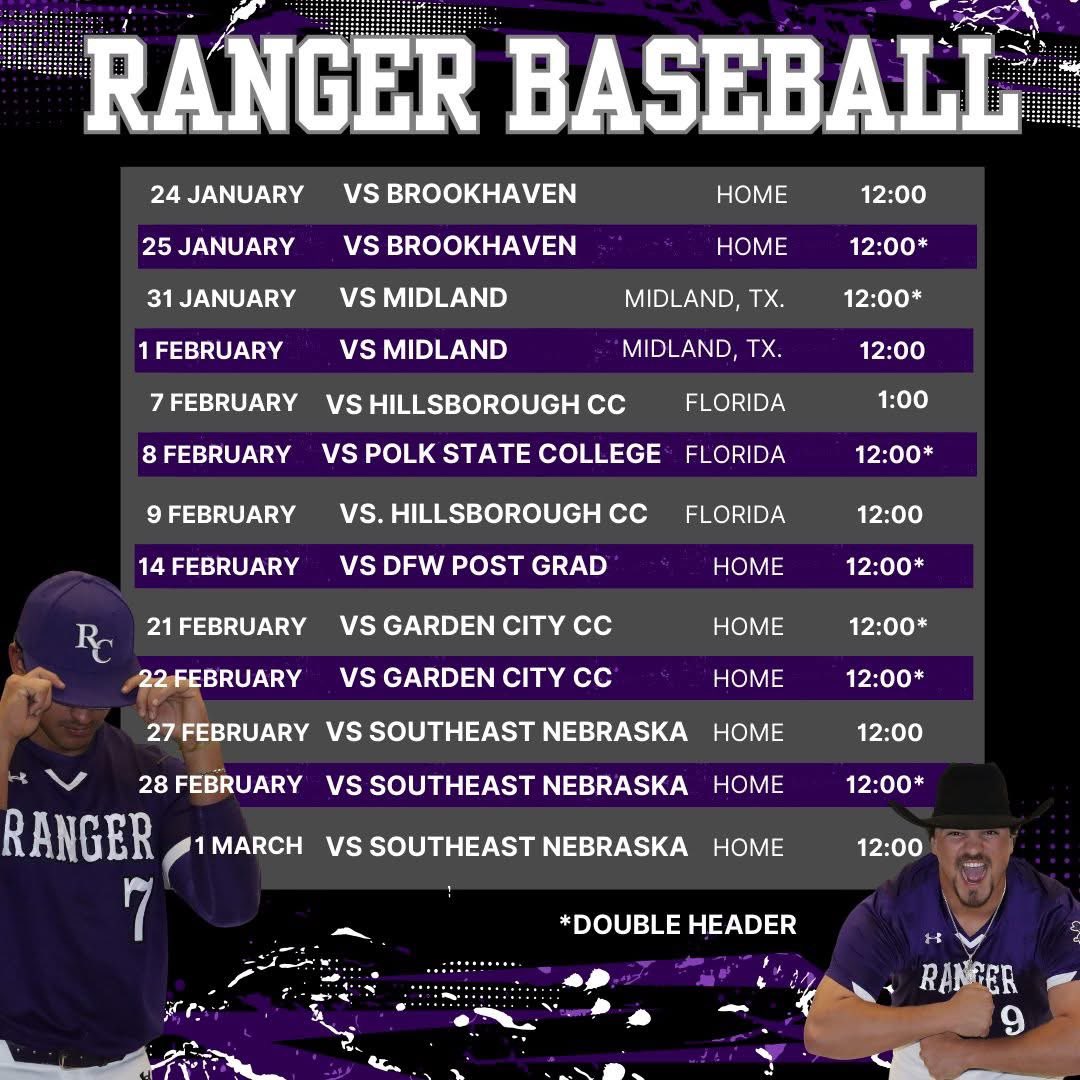 RangerBaseball_'s tweet photo. Time to suit up! Preseason schedule #rangercollege  #betheaggressor #bta #ourtime https://t.co/2tMD1MawJ3