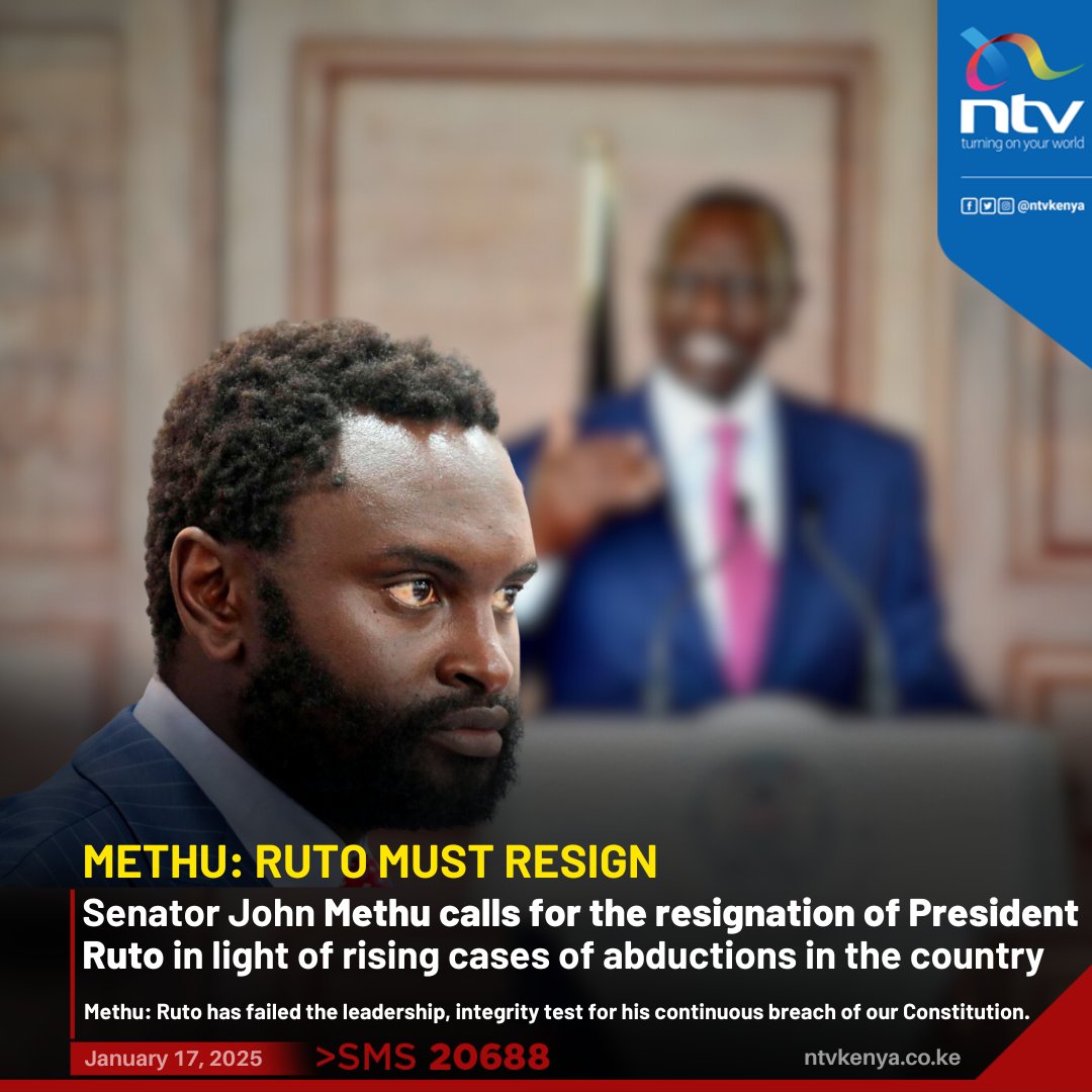 Senator Methu: Ruto must immediately resign