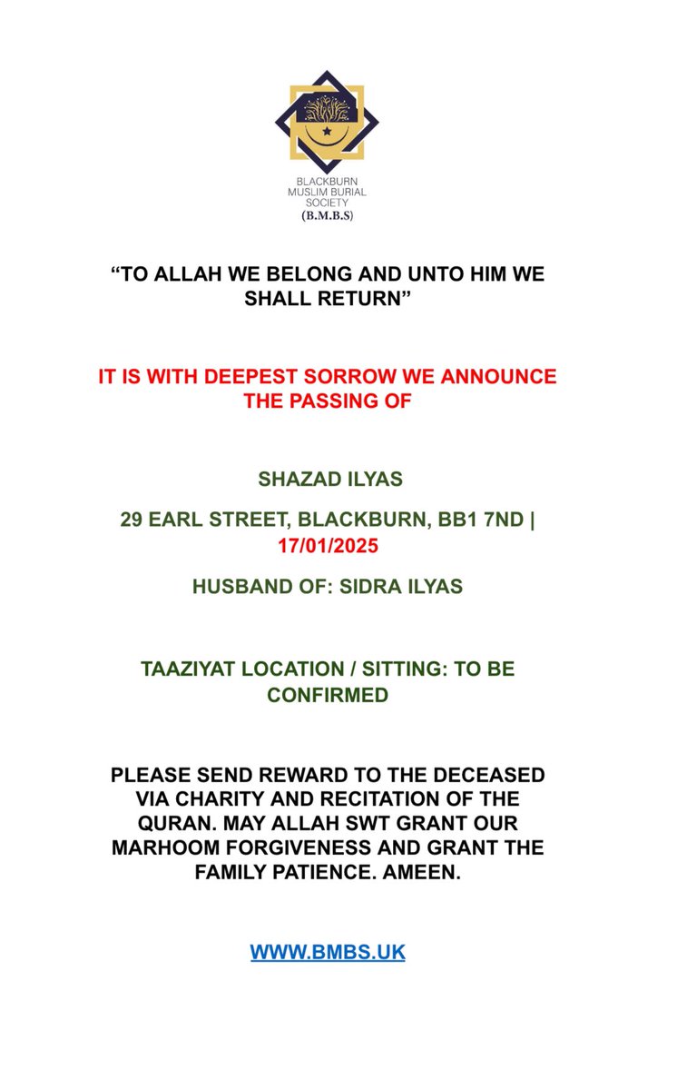Blackburn Muslim Burial Society tweet media