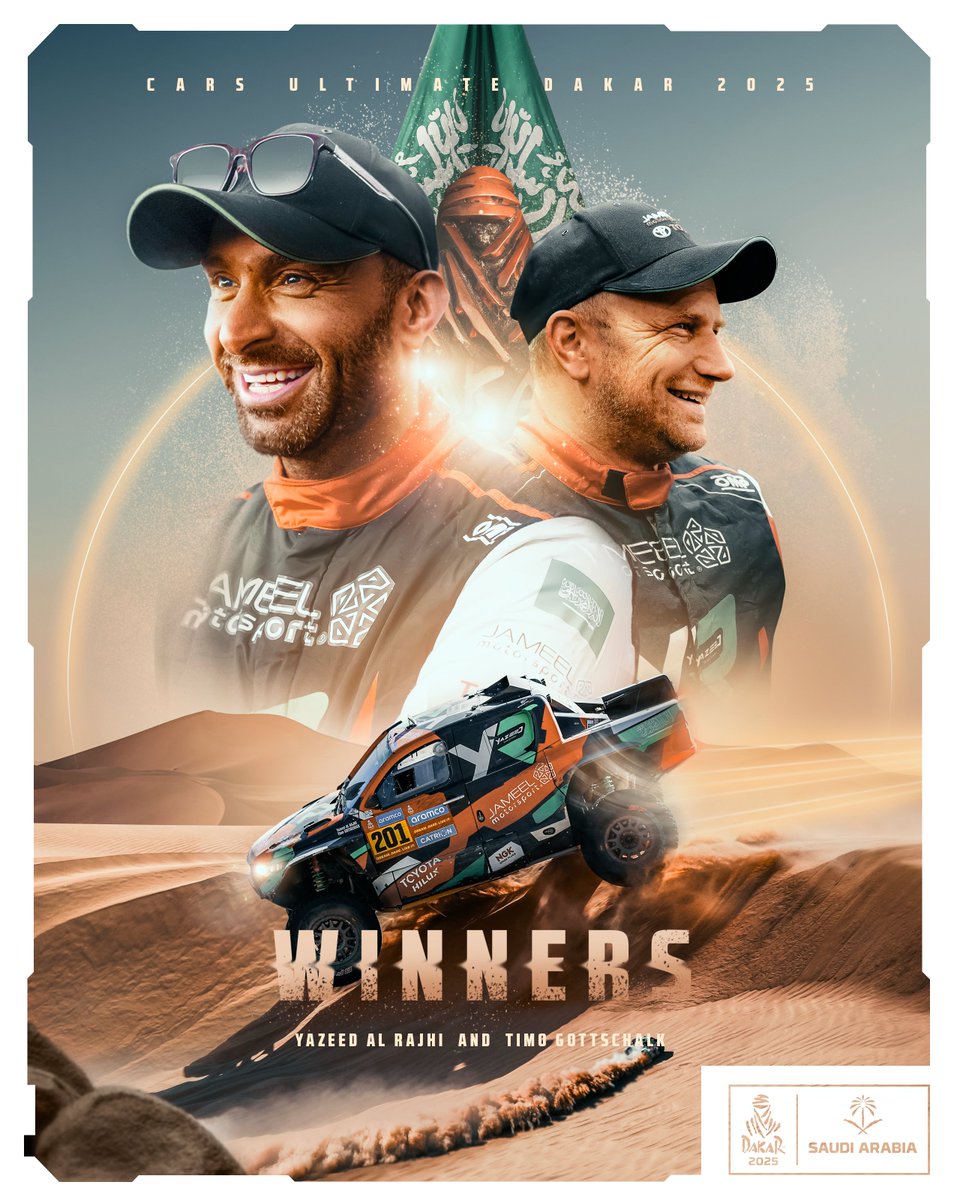 On home soil, Yazeed Al Rajhi &amp; Timo Gottschalk make history with a Dakar victory for Saudi Arabia! 🇸🇦🏁🔥

*subject to the official publication of the results by the FIA

#Dakar2025 #DakarInSaudi