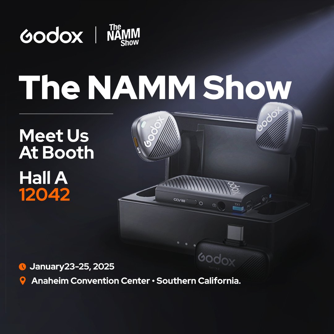 Catch us at The NAMM Show from January 23-25, 2025! 🎤
📍 Booth 12042, Hall A
📍 Anaheim Convention Center, Southern California
Explore the latest in audio innovation with Godox! See you there! 👋

#NAMMShow2025 #GodoxAudio #InnovationInSound #godoxcubec #microphone