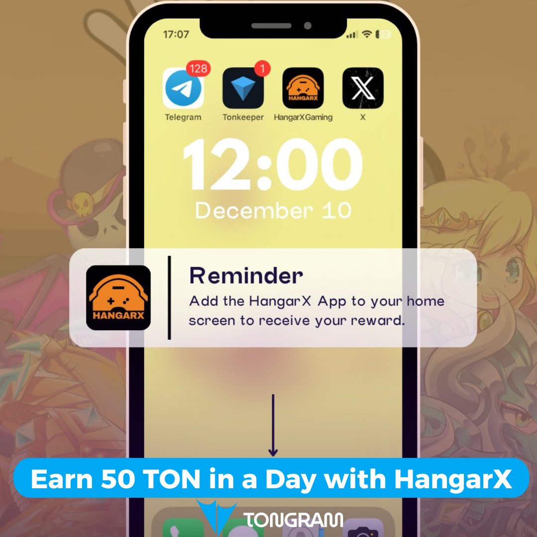 TongramStore's tweet photo. 🚀 Join the Adventure with HangarX 🚀
🌟 Earn up to 50 TON in just one day while diving into thrilling missions and teaming up with friends on Tongram. 🚀
---------------
🔗 Explore more: https://t.co/TsBbwq7Egh
#HangarX #CryptoGaming #EarnTON https://t.co/kzsgk3rib1