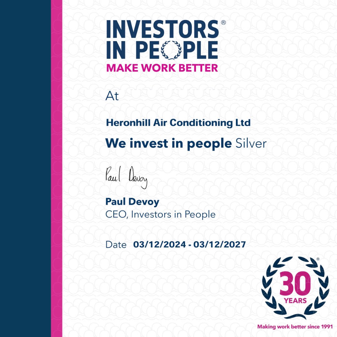 We were assessed for continued accreditation against the Investors in People framework. We are delighted that we have retained the Silver award once again. It is a great achievement and marks 24 years of association with Investors in People Well done to the team at Heronhill #IIP