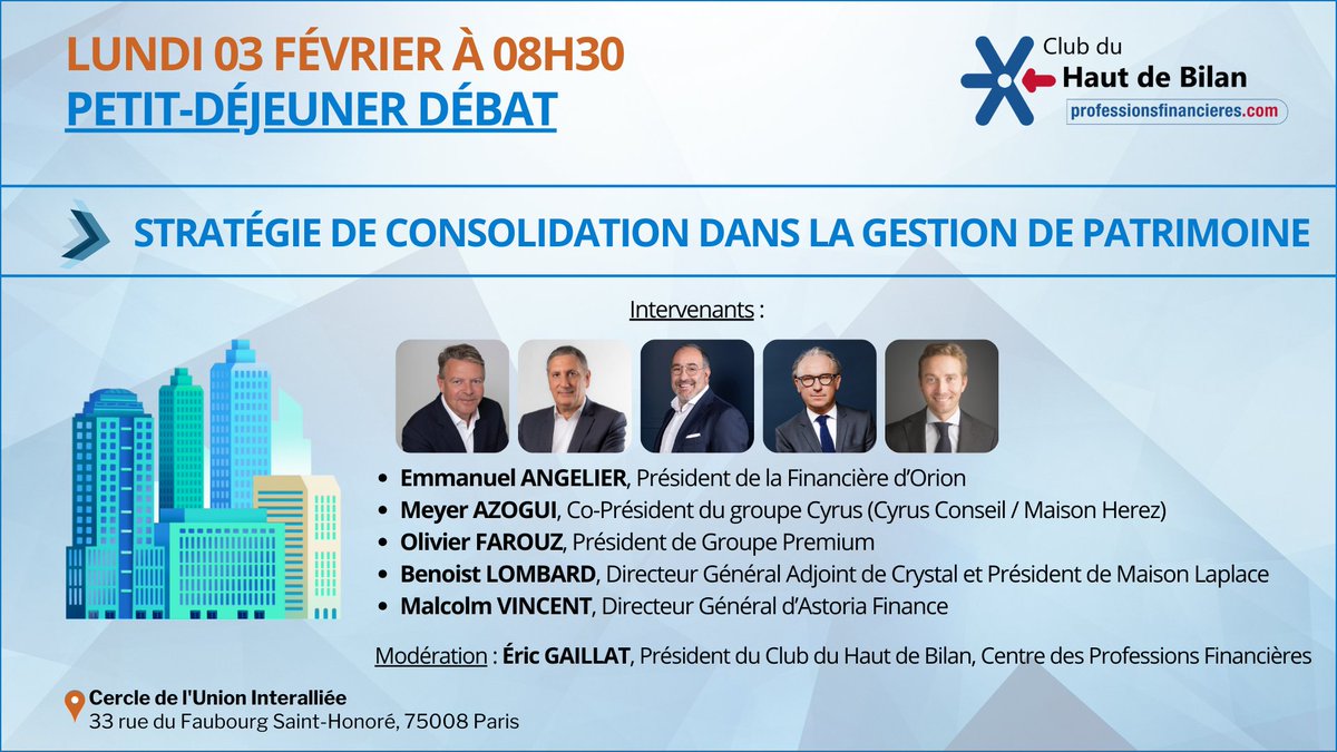 Table Ronde CPF ! 
Le Centre et son Club du Haut de Bilan, a le plaisir de  vous inviter à une table ronde exceptionnelle avec des intervenants d'exception.
📅 Lundi 3 février 2025
📍 Cercle de l’Union Interalliée, Paris
🔗 Inscrivez-vous dès maintenant : swll.to/55nz0