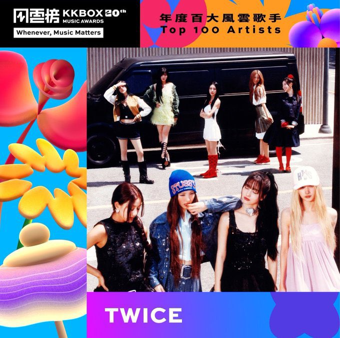 TWICEVU_'s tweet photo. Congratulations to #TWICE &amp; #TZUYU on winning 'Top 100 Artists of the Year' at 20th KKBOX Music Awards in Taiwan. 🎉🏆 https://t.co/CT3QmFMZva