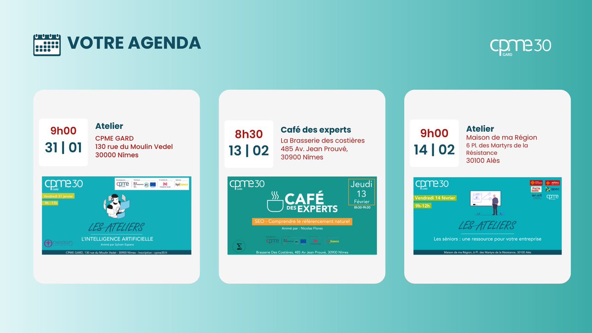 📆SAVE THE DATE 📆

👉 Inscription sur  cpme30.fr