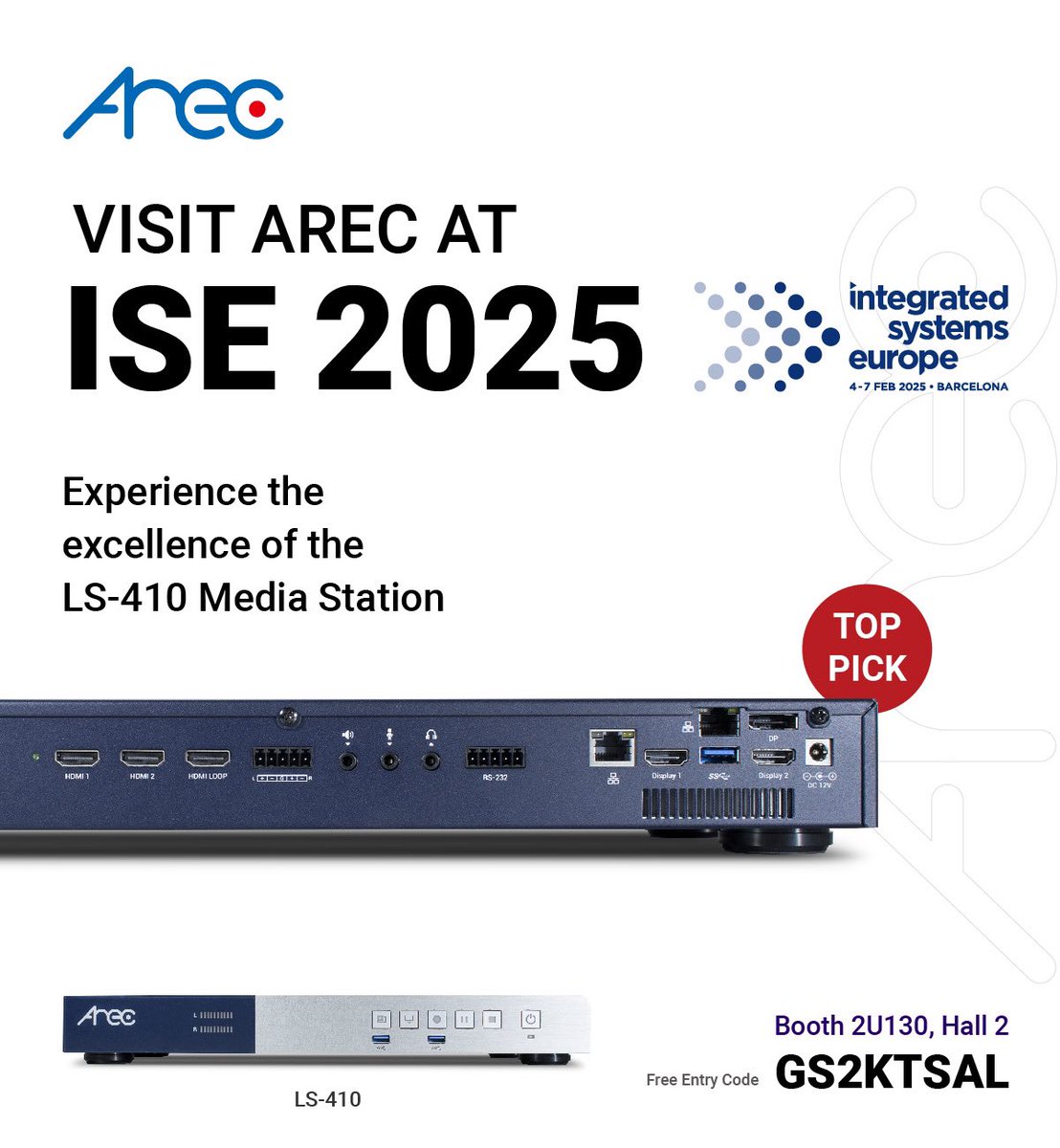 ARECglobal's tweet photo. ❇ Every brand with a long-standing presence at ISE has a flagship product series that define its excellence. At #ISE2025, discover ours: AREC Media Stations! Renowned for exceptional quality and countless success stories, this is a must-see. ✨  

#AREC #AVoIP #Hybrid #4K #NDI https://t.co/5XlTypVZ5s