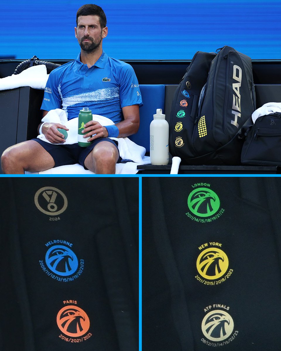 cyclingontnt's tweet photo. Novak Djokovic's racquet bag is an absolute flex 🏆🥇 https://t.co/hMLqWlM9LH