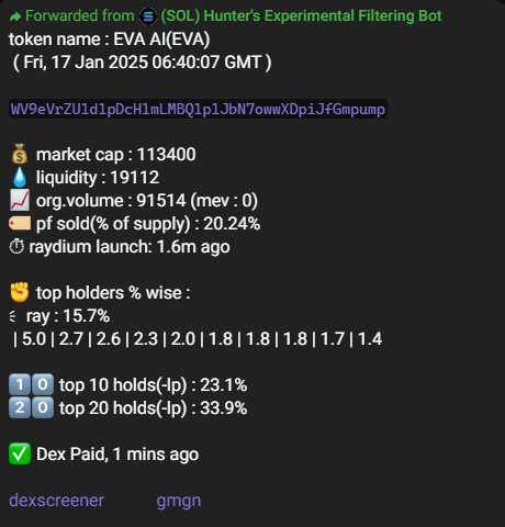 thehunterbaker's tweet photo. some late night action on #solana 👀
Newmoney AI $new , 356k to 15m, 42x
$EVA, 113k to 1.4m, 12x
$swarm 94k to 800k , 8x
$beenz #rosscoin $eos $psy #kukumba $aigram #jewbear $ryze $ndeai #usacoin $tateru $elyra
bot updates : https://t.co/EAEvgXXsRK
not financial advice! https://t.co/kJmdMVqDuG
