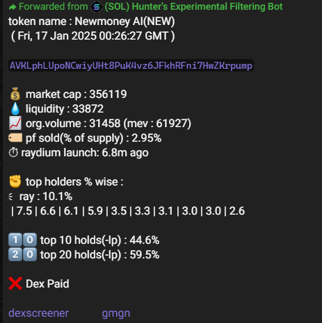thehunterbaker's tweet photo. some late night action on #solana 👀
Newmoney AI $new , 356k to 15m, 42x
$EVA, 113k to 1.4m, 12x
$swarm 94k to 800k , 8x
$beenz #rosscoin $eos $psy #kukumba $aigram #jewbear $ryze $ndeai #usacoin $tateru $elyra
bot updates : https://t.co/EAEvgXXsRK
not financial advice! https://t.co/kJmdMVqDuG