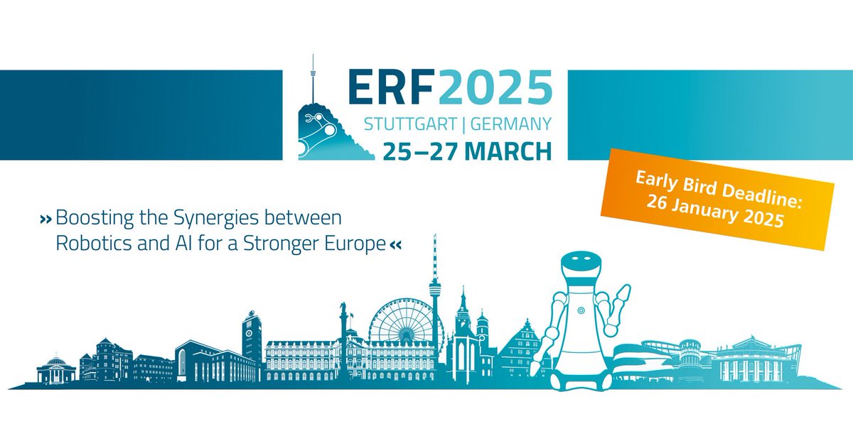euRobotics (@eu_robotics) on Twitter photo ๐๐๐ซ๐ฆ๐๐ง ๐ฉ๐ซ๐๐ฆ๐ข๐๐ซ๐ ๐๐จ๐ซ โ๐๐ฎ๐ซ๐จ๐ฉ๐๐๐ง ๐๐จ๐๐จ๐ญ๐ข๐๐ฌ ๐
๐จ๐ซ๐ฎ๐ฆโ: ๐๐๐
๐ข๐ง ๐๐ญ๐ฎ๐ญ๐ญ๐ ๐๐ซ๐ญ ๐ข๐ง ๐๐๐ซ๐๐ก ๐๐๐๐
Find out more about the European Robotics Forum 2025 in our current press release at erf2025.eu/press-release-โฆ ๐๐๐ซ๐ฆ๐๐ง ๐ฉ๐ซ๐๐ฆ๐ข๐๐ซ๐ ๐๐จ๐ซ โ๐๐ฎ๐ซ๐จ๐ฉ๐๐๐ง ๐๐จ๐๐จ๐ญ๐ข๐๐ฌ ๐
๐จ๐ซ๐ฎ๐ฆโ: ๐๐๐
๐ข๐ง ๐๐ญ๐ฎ๐ญ๐ญ๐ ๐๐ซ๐ญ ๐ข๐ง ๐๐๐ซ๐๐ก ๐๐๐๐
Find out more about the European Robotics Forum 2025 in our current press release at erf2025.eu/press-release-โฆ