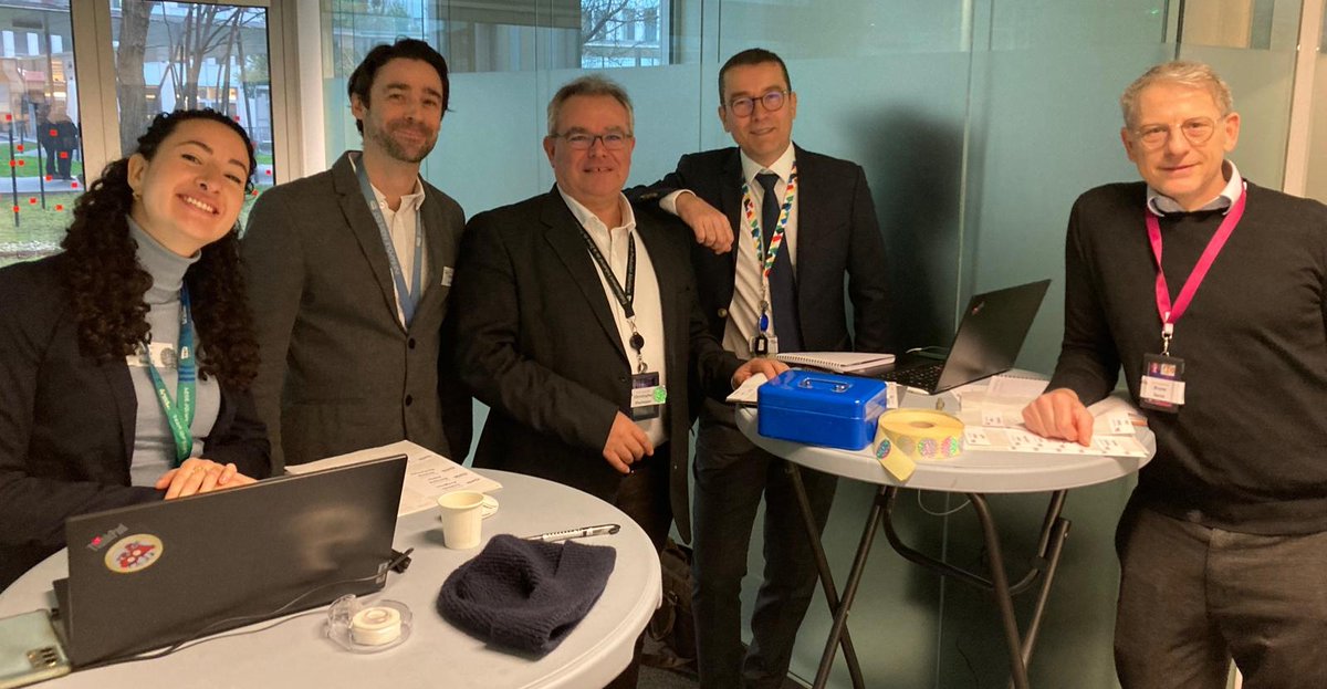 Les amicalistes sont accueillis par Bruno, Christophe, Diana, William, Xavier du bureau de l'Amicale