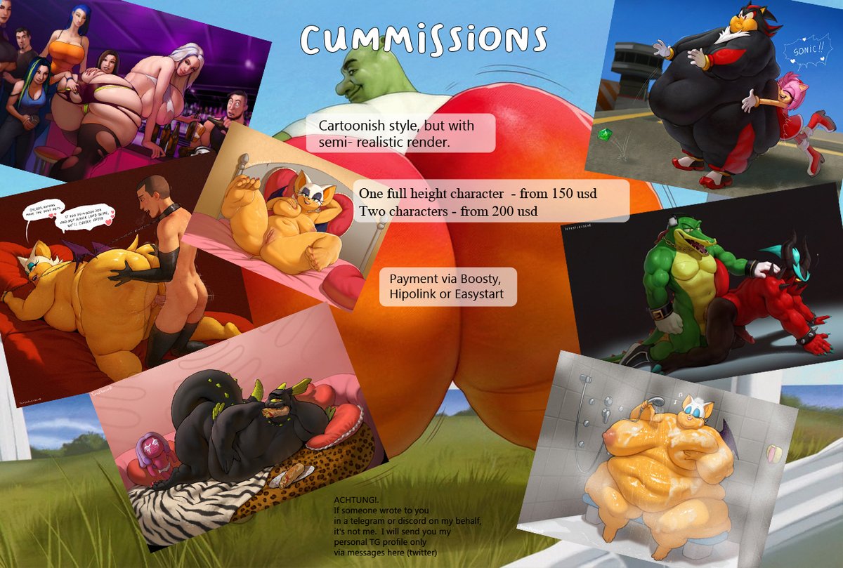 Hey, bros, I want to open a couple of commission slots. 
If you are interested, write a comment under this post (I don't see private messages unless I'm waiting for them intentionally) 
After that I'll let you know so that you can contact me in messages.