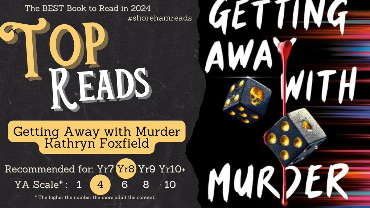 This week's TOP READ is GETTING AWAY WITH MURDER by Kathryn Foxfield. We think this book is absolutely brilliant! #shorehamreads #topreads #lovetoread