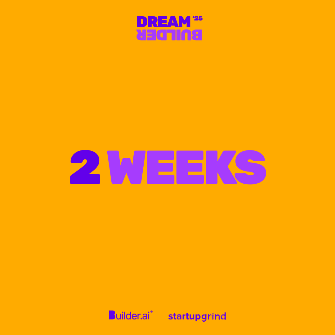 Builder.ai (@builderai) on Twitter photo There's only 2 weeks left to enter the #DreamBuilder25 competition by Builder.ai & <a href="/StartupGrind/">Startup Grind</a> for a chance to win an app build worth $40K ➡️ builder.ai/events/dreambu… There's only 2 weeks left to enter the #DreamBuilder25 competition by Builder.ai & <a href="/StartupGrind/">Startup Grind</a> for a chance to win an app build worth $40K ➡️ builder.ai/events/dreambu…