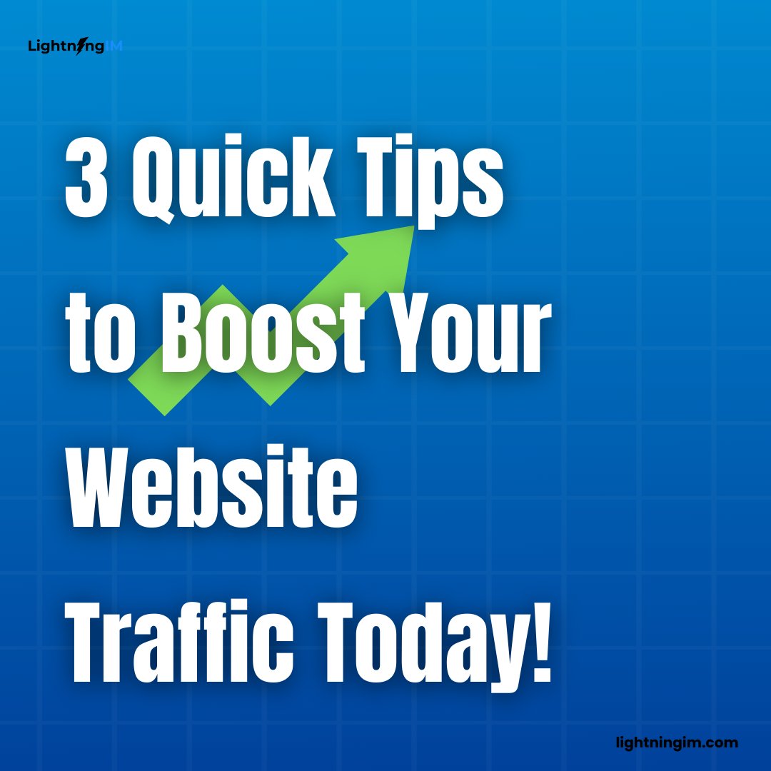 lightningim_com's tweet image. Do these regularly, and watch your traffic grow over time. Got a favorite website traffic hack? Share it in the comments!
#WebsiteTraffic #SEO #MarketingTips #GrowYourSite