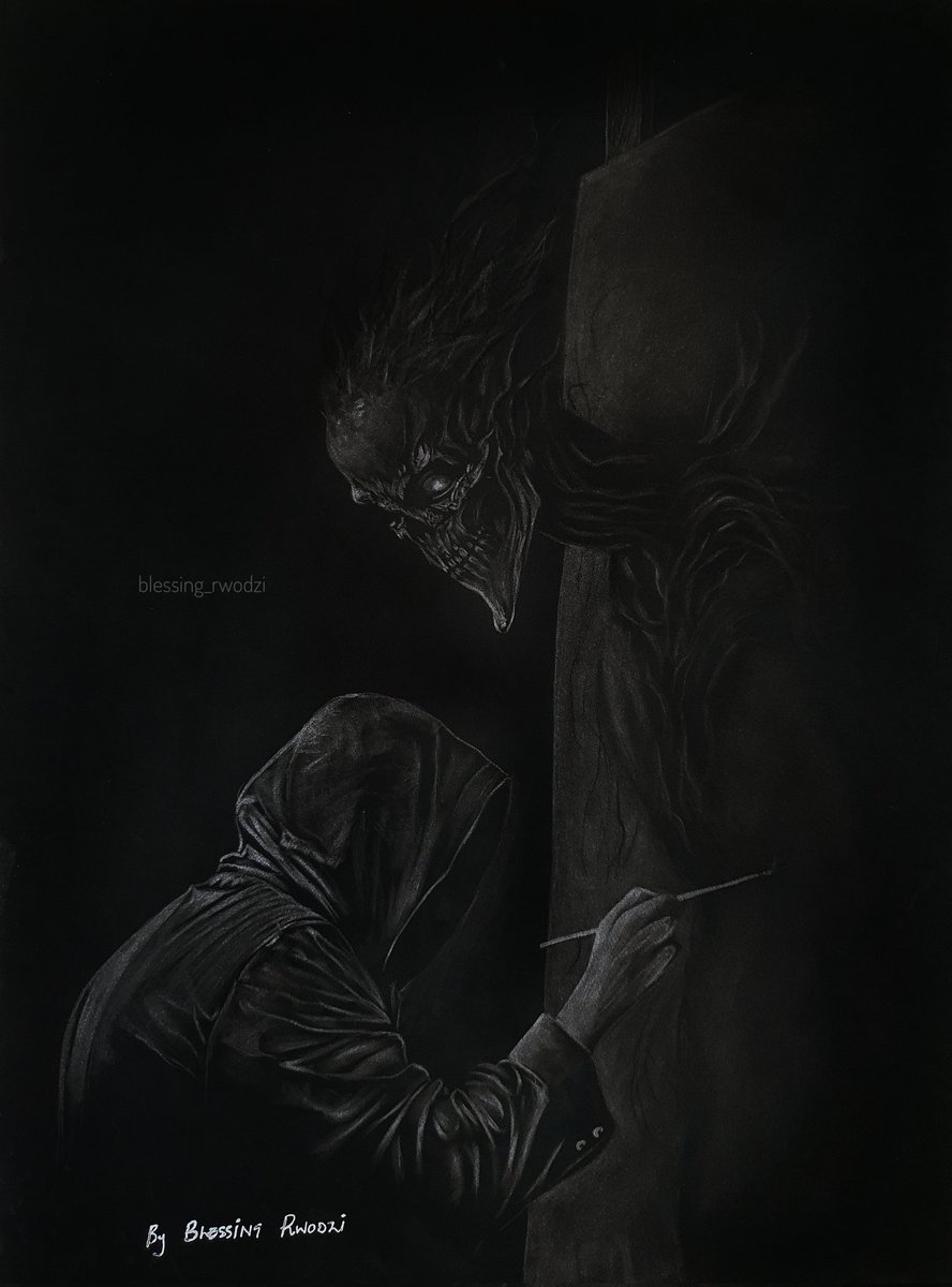 Tragic portrait of an artist tortured,
Trapped in his own drawings,
Tap into thoughts blacker and darker than anything imaginable.......

Charoal pencil on A3 size paper 

#art #artist #pencildrawing