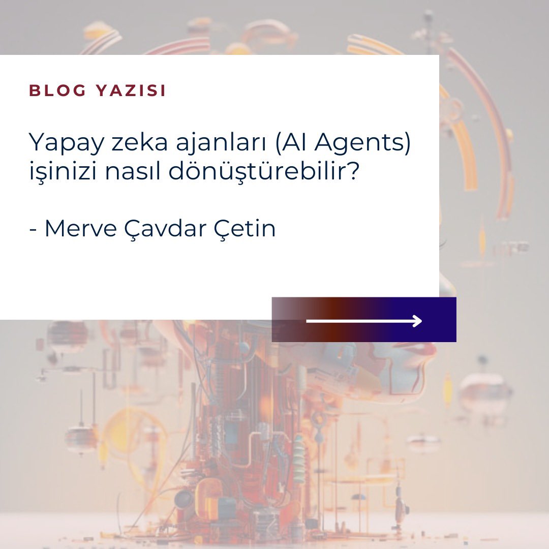 corestrateji's tweet photo. Üretken yapay zekanın ötesinde, yapay zeka ajanları iş dünyasında köklü bir değişim yaratıyor. Peki yapay zeka ajanları (AI Agents) sizin işinizi nasıl dönüştürebilir?  🤖

Merve Çavdar Çetin’in “Yapay Zeka Ajanlarının Yükselişi” yazısını bio’daki linkten inceleyebilirsiniz! 🔗 https://t.co/iH5e5375Z6