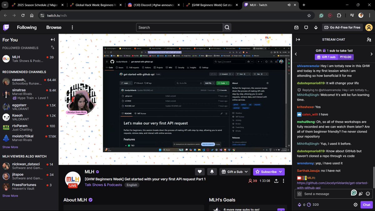 aryn1102's tweet image. The Beginners Week of Global Hack Week has wrapped up, and it was an incredibly knowledge-dense event! 🌟 I learned about GitHub, CKEditor, Python, and much more. Can&apos;t wait to dive into the next Global Hack Week focused on AI/ML! 🚀 #GlobalHackWeek #MLH #BeginnersWeek