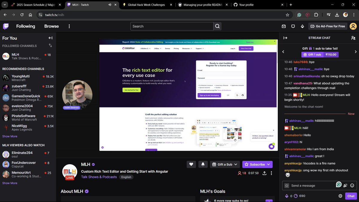 aryn1102's tweet image. The Beginners Week of Global Hack Week has wrapped up, and it was an incredibly knowledge-dense event! 🌟 I learned about GitHub, CKEditor, Python, and much more. Can&apos;t wait to dive into the next Global Hack Week focused on AI/ML! 🚀 #GlobalHackWeek #MLH #BeginnersWeek