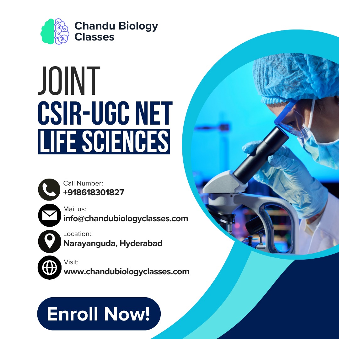 chandubiology1's tweet image. 🌟 Ace the CSIR NET Life Sciences Exam with Chandu Biology Classes! 🌟
📅 Enroll Today and Start Your Journey to Success!
📍 Location: Narayanguda, Hyderabad
📞 Contact us: +91 8618301827
🌐 Visit us online: chandubiologyclasses.com
#CSIRNET #LifeSciences #CSIRNETPreparation