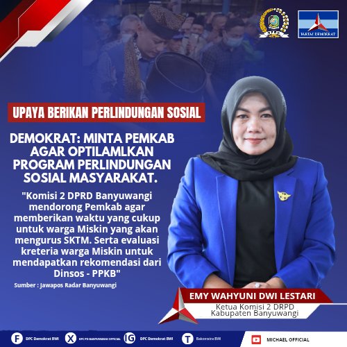 demokratbwi's tweet photo. Upaya Bantu Masyarakat Miskin, Demokrat Minta Pemkab Banyuwangi untuk memberi waktu yang cukup kepada warga Miskin yang akan mengurus SKTM. https://t.co/3FOXSsgUhV