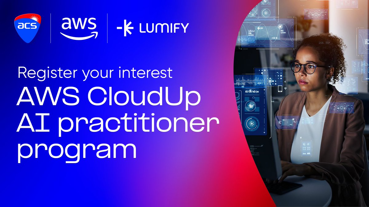 ACS (@acsnewsfeed) on Twitter photo Mastering #AI doesn’t have to be overwhelming. The <a href="/AWS/">Amazon Web Services</a> CloudUp AI practitioner program, in collaboration with <a href="/LumifyWorkAU/">Lumify Work Australia</a>, is an 8-week journey into the world of #ArtificialIntelligence and #MachineLearning with #AWS technologies. Register your interest bit.ly/3WnIs3V Mastering #AI doesn’t have to be overwhelming. The <a href="/AWS/">Amazon Web Services</a> CloudUp AI practitioner program, in collaboration with <a href="/LumifyWorkAU/">Lumify Work Australia</a>, is an 8-week journey into the world of #ArtificialIntelligence and #MachineLearning with #AWS technologies. Register your interest bit.ly/3WnIs3V