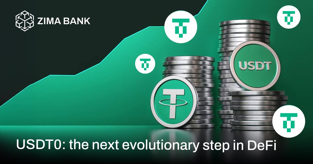 zimabank's tweet photo. 💥 USDT0: the next evolutionary step in DeFi

USDT has fundamentally aid reshaped global economy, becoming the largest stablecoin with a market capitalization of nearly $140 billion. It has fulfilled the original promise of cryptocurrency providing financial services to billions of unbanked people and establishing essential infrastructure for the global market.

With the launch of USDT0, this mission is expanding further. Now, USDT:
🔹 Supports integration with new blockchains.
🔹 Delivers a seamless experience for users and developers.
🔹 Maintains a 1:1 peg with USDT on Ethereum, ensuring stability.
🔹 Enables smooth asset transfers between the different chains. 

Paolo Ardoino, CEO of Tether stated that, 
“USDT0 introduces a much needed solution for seamless USDT movement across ecosystems. By improving interoperability and reducing friction, it enhances the user experience in ways that align with the broader vision of Tether. It’s exciting to see this innovation emerge and tackle real market demand"

📆 Today, USDT0 is built using LayerZero’s OFT standard, launched on Kraken’s L2, Ink, with upcoming launch on Berachain and MegaETH. 

We're eagerly anticipating how the new chapter in the evolution of USDT further solidifying its place in the global economy and making it more accessible and valuable than ever.

📲 Stay Up-to-date, Keep your notification on 🔔

https://t.co/dX0ggfbBhY
