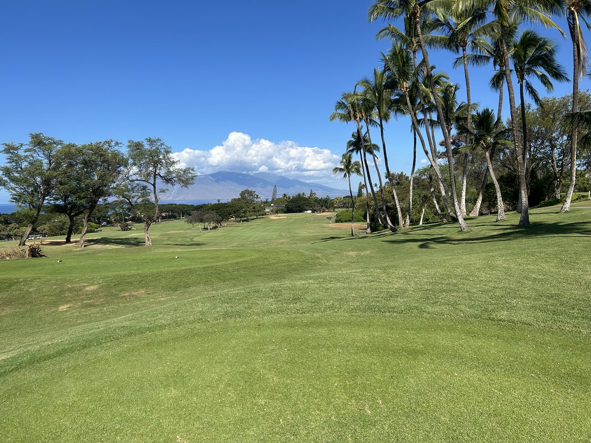 Great day at The Blue course on Maui today. Didn’t score real well but at least I was outside swinging the sticks!