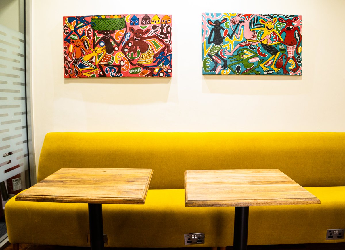 TejaSpaces's tweet photo. Every corner tells a story, every piece of art fuels creativity. At Teja Spaces, inspiration flows freely, sparking new ideas and connections.   #TejaSpaces #coworkingspace #creativespaces #art #privateoffices #meetingrooms #meetings #events #Nairobi https://t.co/BAhzl2OAhz