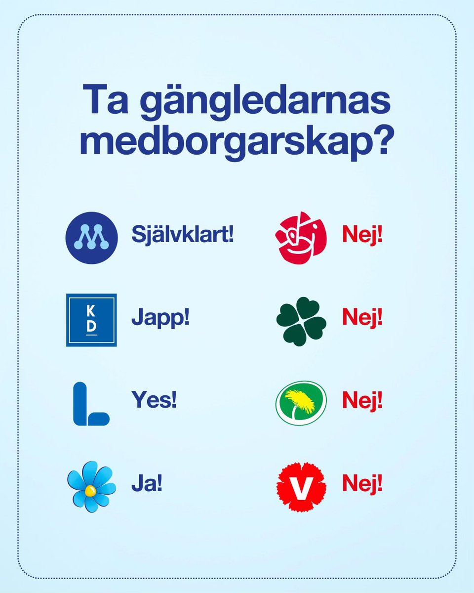 Kan någon från vänstern motivera varför kriminella gängledare inte ska fråntas sina medborgarskap?