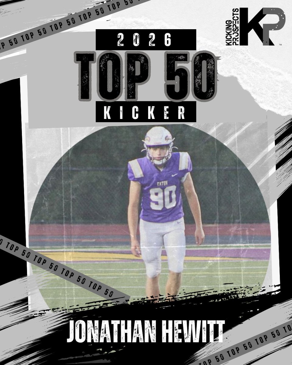 🎉 Huge congratulations to <a href="/Jhewy10/">Jonathan Hewitt</a> for earning a spot in the Kicking Prospects Top 50 (Class of 2026)! 🏆👏
Check out the entire list: kickingprospects.com
