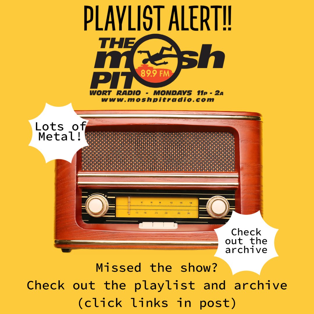 In case you missed it... The Mosh Pit was on last night!  Here is the Playlist:  moshpitradio.com/?p=7698 And you can still listen to the show in the archive using the WORT app or online at archive.wortfm.org